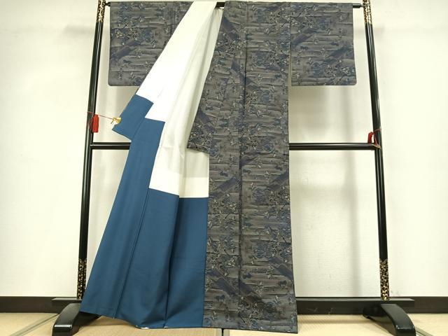平和屋着物●都喜ヱ門　本場大島紬　手織　泥染　鞍馬下り　藤絹織物謹製　証紙付き　正絹　逸品　AABL2890fy