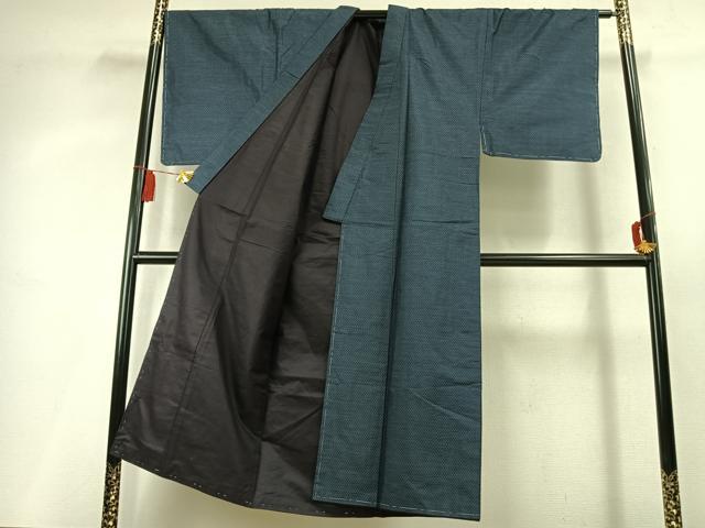 平和屋着物●男性　本場大島紬　アンサンブル　亀甲柄　正絹　逸品　未使用　AABL2893fy