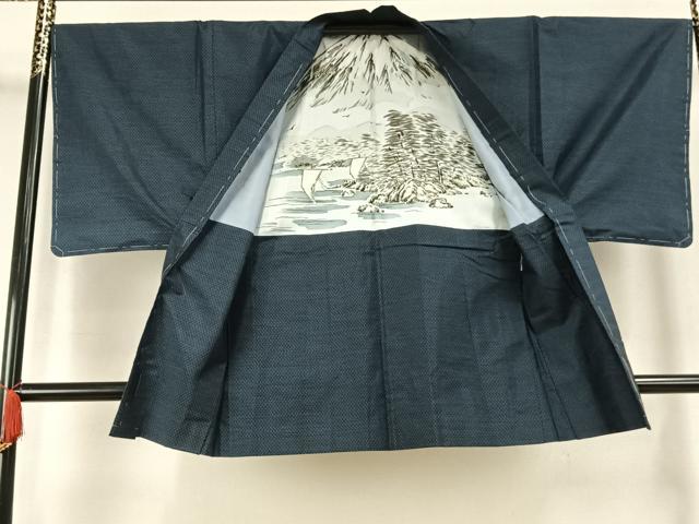 平和屋着物●男性　本場大島紬　アンサンブル　亀甲柄　正絹　逸品　未使用　AABL2893fy