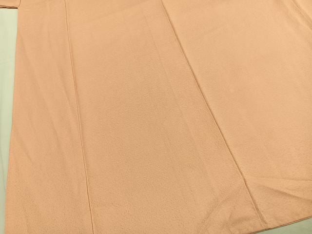 平和屋着物●上質な色無地　花尽くし地紋　赤香色　正絹　逸品　未使用　AABL2895fy