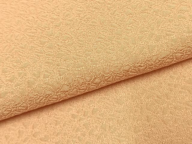 平和屋着物●上質な色無地　花尽くし地紋　赤香色　正絹　逸品　未使用　AABL2895fy