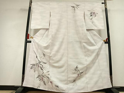 平和屋着物●訪問着　手描き　草花文　暈し染め　洗える着物　AABL2897fy