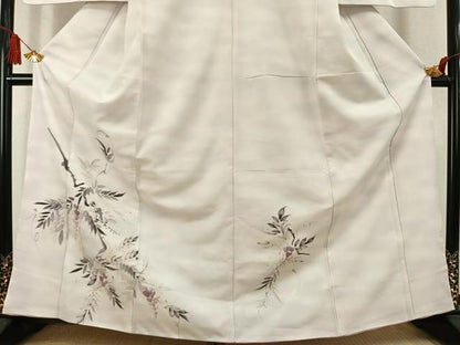 平和屋着物●訪問着　手描き　草花文　暈し染め　洗える着物　AABL2897fy