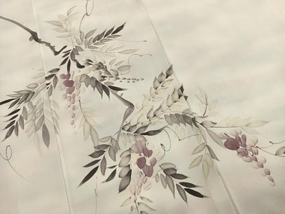 平和屋着物●訪問着　手描き　草花文　暈し染め　洗える着物　AABL2897fy