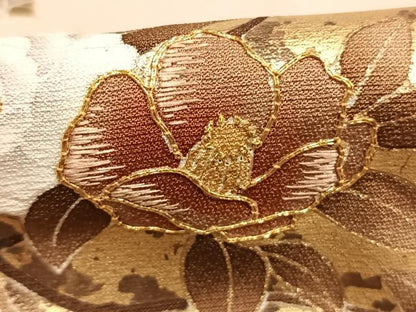平和屋着物●豪華色留袖　駒刺繍　色紙花文　金彩　正絹　逸品　AABL2898fy