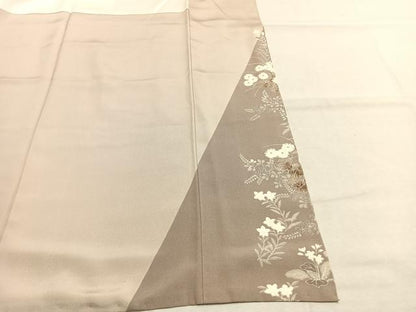 平和屋着物●豪華色留袖　駒刺繍　色紙花文　金彩　正絹　逸品　AABL2898fy