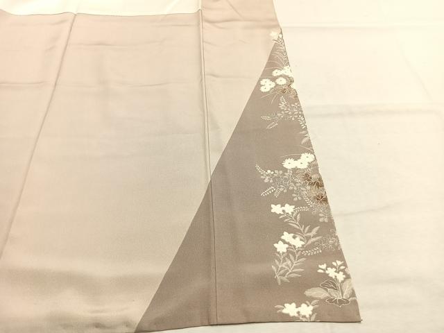 平和屋着物●豪華色留袖　駒刺繍　色紙花文　金彩　正絹　逸品　AABL2898fy