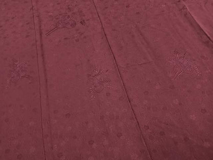 平和屋着物●無地絵羽訪問着　中国三大刺繍　スワトウ刺繍　汕頭刺繍　総刺繍　片輪車花文　蒲葡色　やまと誂製　正絹　逸品　AABL2899fy