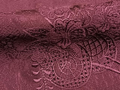 平和屋着物●無地絵羽訪問着　中国三大刺繍　スワトウ刺繍　汕頭刺繍　総刺繍　片輪車花文　蒲葡色　やまと誂製　正絹　逸品　AABL2899fy