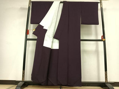 平和屋着物●上質な色無地　似せ紫色　正絹　逸品　AABL2901fy
