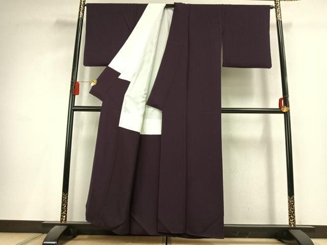 平和屋着物●上質な色無地　似せ紫色　正絹　逸品　AABL2901fy