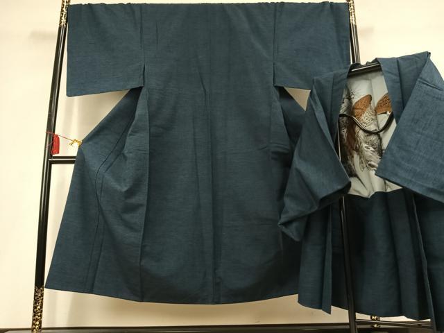 平和屋着物●男性　紬　アンサンブル　霞文　正絹　逸品　AABL2903fy