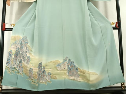 平和屋着物●本加賀友禅作家　浅野冨治男　色留袖　風景文　暈し染め　証紙付き　正絹　逸品　AABL2904fy