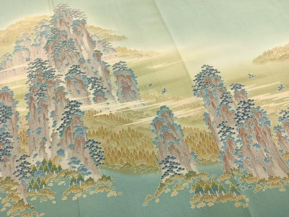 平和屋着物●本加賀友禅作家　浅野冨治男　色留袖　風景文　暈し染め　証紙付き　正絹　逸品　AABL2904fy