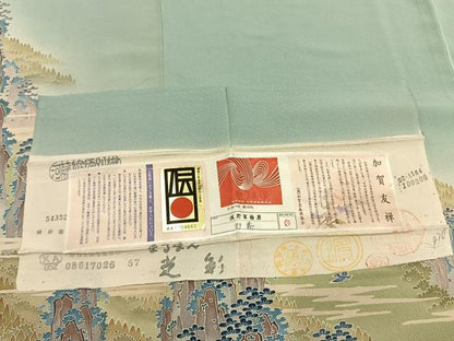 平和屋着物●本加賀友禅作家　浅野冨治男　色留袖　風景文　暈し染め　証紙付き　正絹　逸品　AABL2904fy