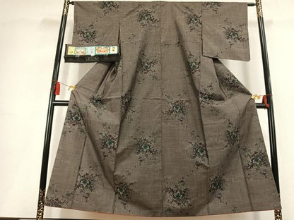 平和屋着物●本場大島紬　古代染色　純泥染　9マルキ　実り豊かに　窪田織物謹製　証紙付き　正絹　逸品　未使用　AABL2908fy
