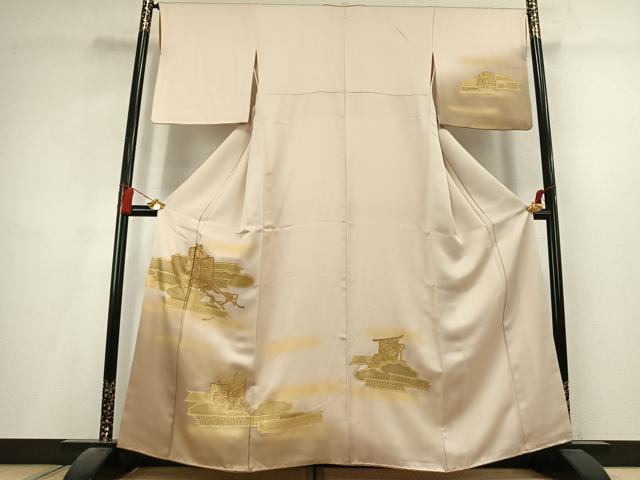 平和屋着物●訪問着　中国三大刺繍　スワトウ刺繍　汕頭刺繍　総刺繍　雲取り御所車文　暈し染め　正絹　逸品　AABL2914fy
