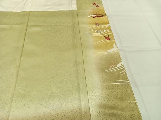 平和屋着物●訪問着　松　立波花文　暈し染め　金彩　正絹　逸品　AABL2915fy