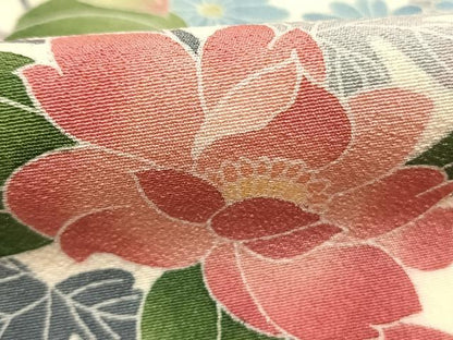 平和屋着物●十日町友禅作家　岡村蒼風　 訪問着　枝花文　暈し染め　正絹　逸品　未使用　AABL2917fy