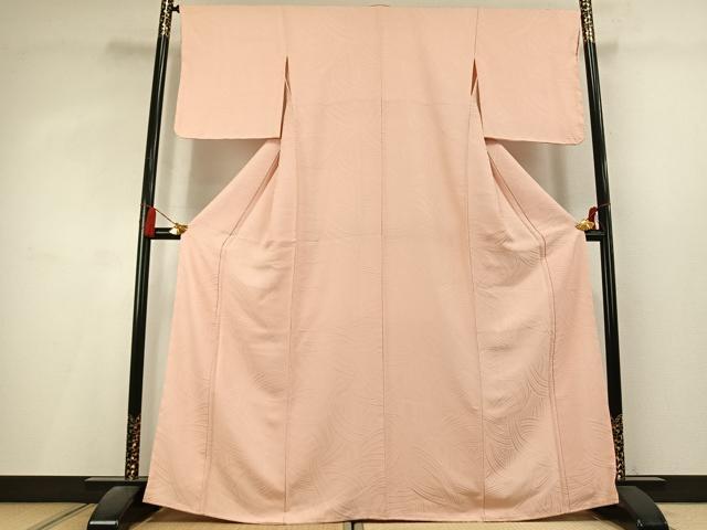 平和屋着物●上質な色無地　抽象地紋　洗柿色　やまと誂製　正絹　逸品　AABL2919fy