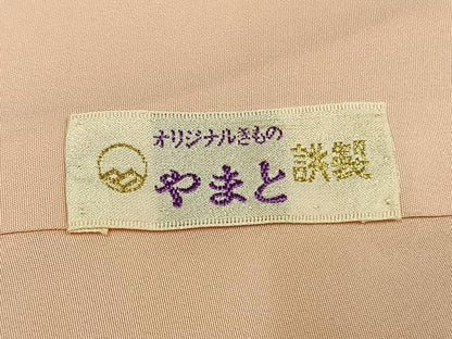 平和屋着物●上質な色無地　抽象地紋　洗柿色　やまと誂製　正絹　逸品　AABL2919fy