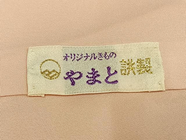 平和屋着物●上質な色無地　抽象地紋　洗柿色　やまと誂製　正絹　逸品　AABL2919fy