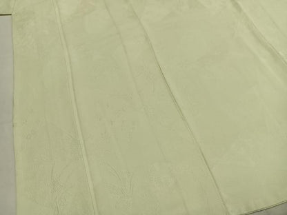 平和屋着物●上質な色無地　切嵌花地紋　女郎花色　鈴乃屋扱い　正絹　逸品　AABL2921fy
