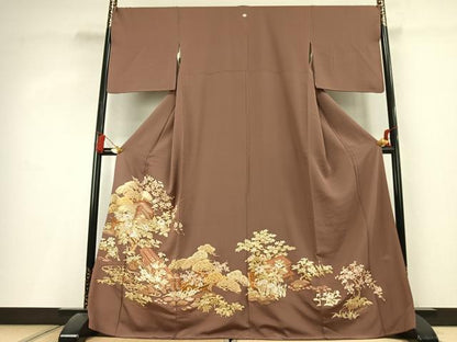 平和屋着物●豪華色留袖　中国三大刺繍　相良刺繍　総刺繍　作家物　松竹梅　風景文　金糸　正絹　逸品　未使用　AABL2923fy