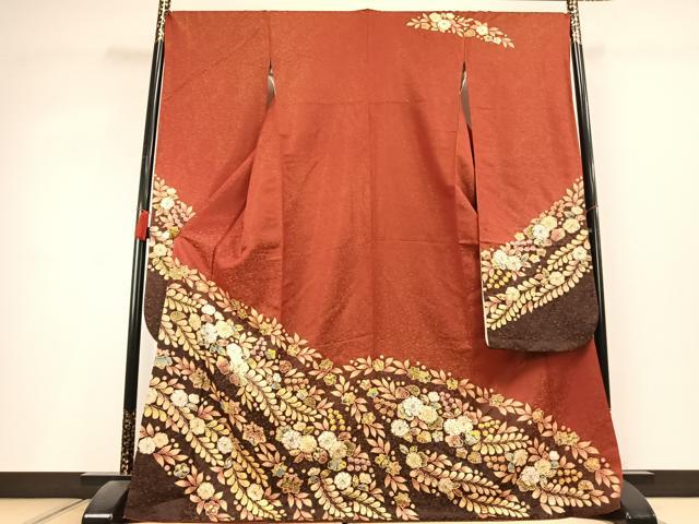 平和屋着物●豪華振袖　作家物　絞り　辻が花　暈し染め　金通し地　正絹　逸品　AABL2925fy