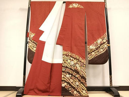 平和屋着物●豪華振袖　作家物　絞り　辻が花　暈し染め　金通し地　正絹　逸品　AABL2925fy