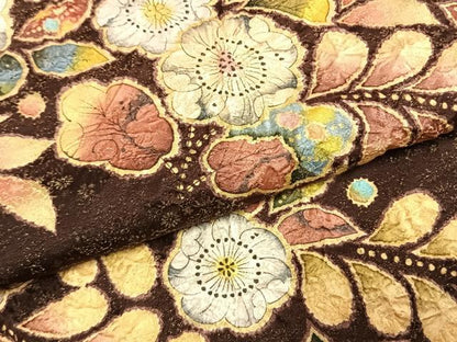 平和屋着物●豪華振袖　作家物　絞り　辻が花　暈し染め　金通し地　正絹　逸品　AABL2925fy