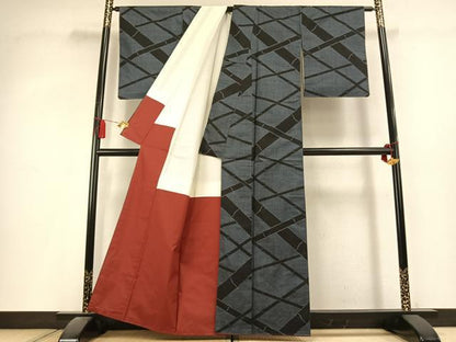 平和屋着物●本場大島紬　7マルキ　竹　正絹　逸品　未使用　AABL2926fy