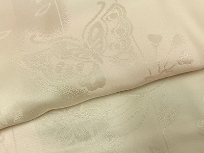 平和屋着物●振袖用長襦袢　袷　花蝶地紋　暈し染め　正絹　逸品　AABL2929fy