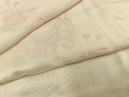 平和屋着物●振袖用長襦袢　袷　花蝶地紋　暈し染め　正絹　逸品　AABL2929fy