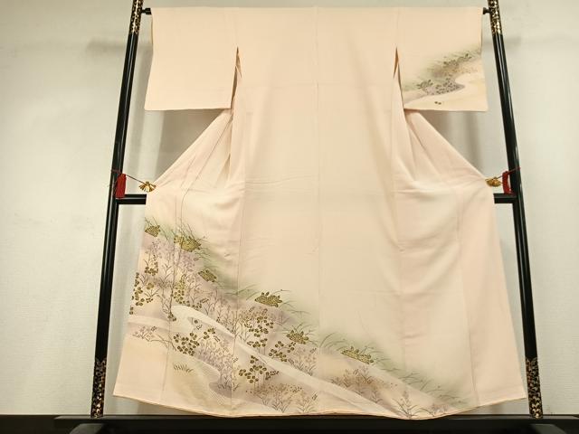 平和屋着物●訪問着　絞り　草花文　暈し染め　金彩　やまと誂製　正絹　逸品　AABL2932fy