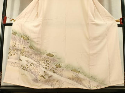 平和屋着物●訪問着　絞り　草花文　暈し染め　金彩　やまと誂製　正絹　逸品　AABL2932fy