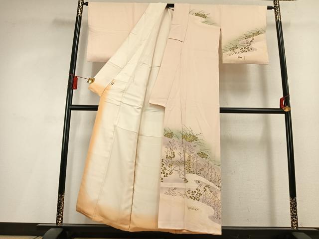 平和屋着物●訪問着　絞り　草花文　暈し染め　金彩　やまと誂製　正絹　逸品　AABL2932fy