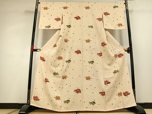 平和屋着物●上質な小紋　花尽くし　金彩　正絹　逸品　未使用　AABL2938fy