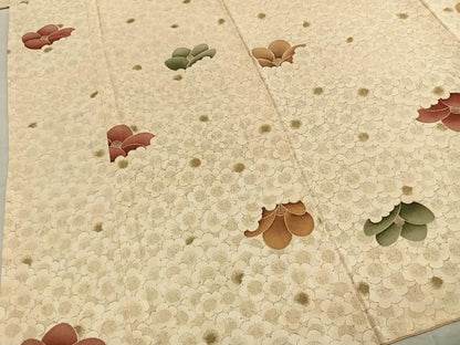 平和屋着物●上質な小紋　花尽くし　金彩　正絹　逸品　未使用　AABL2938fy
