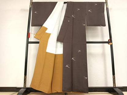 平和屋着物●上質な小紋　兎　正絹　逸品　AABL2939fy