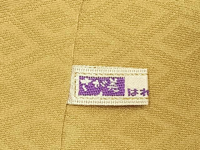 平和屋着物●上質な色無地　風景花地紋　花葉色　さが美扱い　正絹　逸品　AABL2944fy