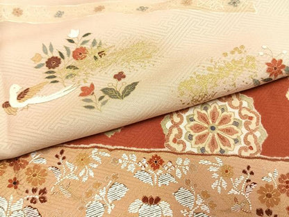 平和屋着物●訪問着　花鳥文　金銀彩　正絹　逸品　AABL2950fy