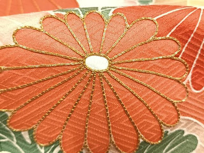 平和屋着物●豪華振袖　駒刺繍　風景花文　暈し染め　正絹　逸品　AABL2951fy