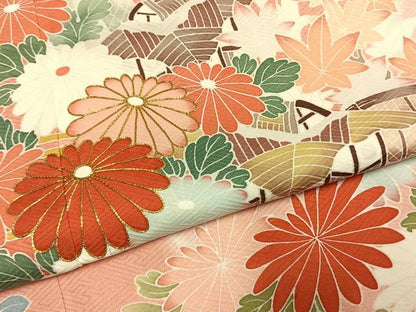 平和屋着物●豪華振袖　駒刺繍　風景花文　暈し染め　正絹　逸品　AABL2951fy