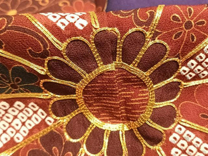平和屋着物●豪華振袖　駒刺繍　草花文　正絹　逸品　AABL2952fy