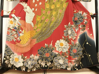 平和屋着物●訪問着　作家物　孔雀花文　暈し染め　正絹　逸品　AABL2955fy