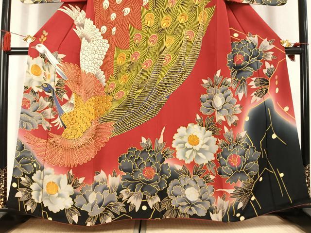 平和屋着物●訪問着　作家物　孔雀花文　暈し染め　正絹　逸品　AABL2955fy