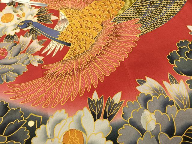 平和屋着物●訪問着　作家物　孔雀花文　暈し染め　正絹　逸品　AABL2955fy