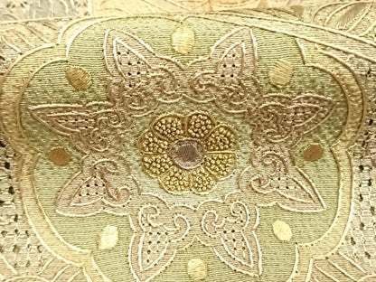 平和屋着物●訪問着　中国三大刺繍　スワトウ刺繍　汕頭刺繍　総刺繍　吉祥花文　暈し染め　正絹　逸品　AABL2956fy