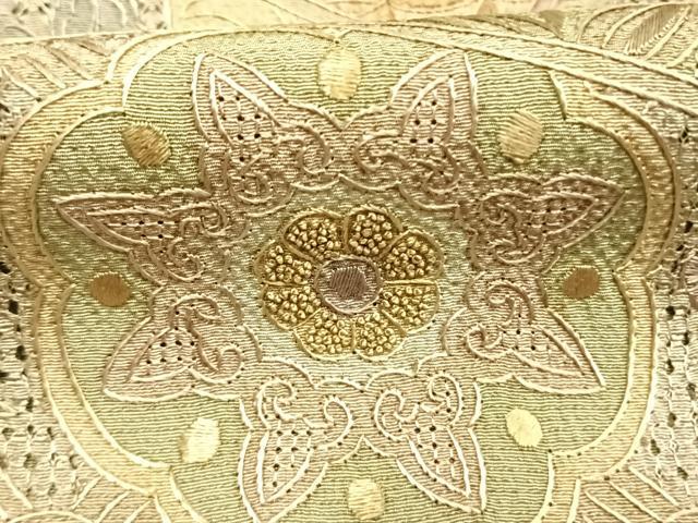 平和屋着物●訪問着　中国三大刺繍　スワトウ刺繍　汕頭刺繍　総刺繍　吉祥花文　暈し染め　正絹　逸品　AABL2956fy